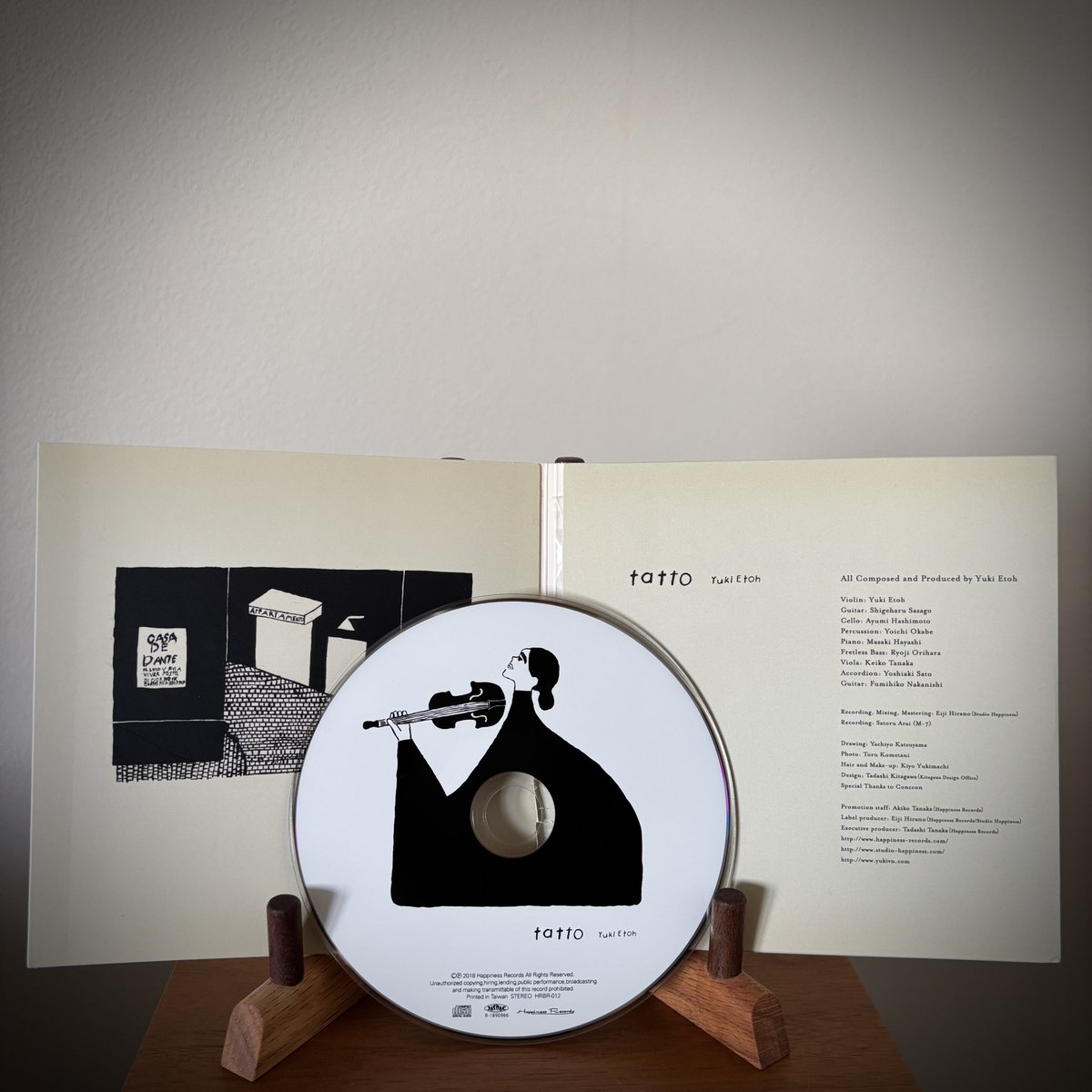 リリース記念日。

2ndアルバム「tatto」（タット）
2018年11月7日にリリースして7年となりました。
これまでたくさんの方に聴いていただき、感謝申し上げます。

「tatto」はレコーディング少し前に入院・手術していました。
皆さまに助けていただきながらの準備でした。