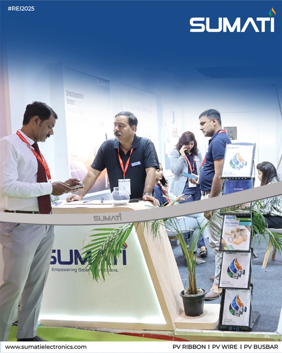 SumatiElec's tweet image. 🌞 Highlights from #REI2025 | Renewable Energy India Expo 🌍
From innovation to inspiration — our journey at REI 2025 was filled with energy, learning, and meaningful connections! ⚡
