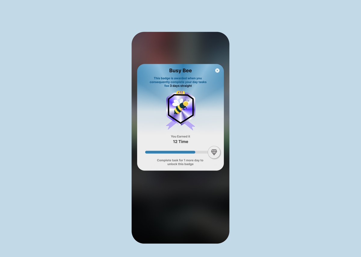 Ksammydesigns's tweet photo. Day 84/100 β Badge Design π
Designed a βBusy Beeβ badge for users who complete tasks 3 days in a row.
Clean, cheerful, and motivating β small rewards that build big habits πͺ
#DailyUI #UIDesign #ProductDesign #100DaysOfUI https://t.co/OQUyboTVzp