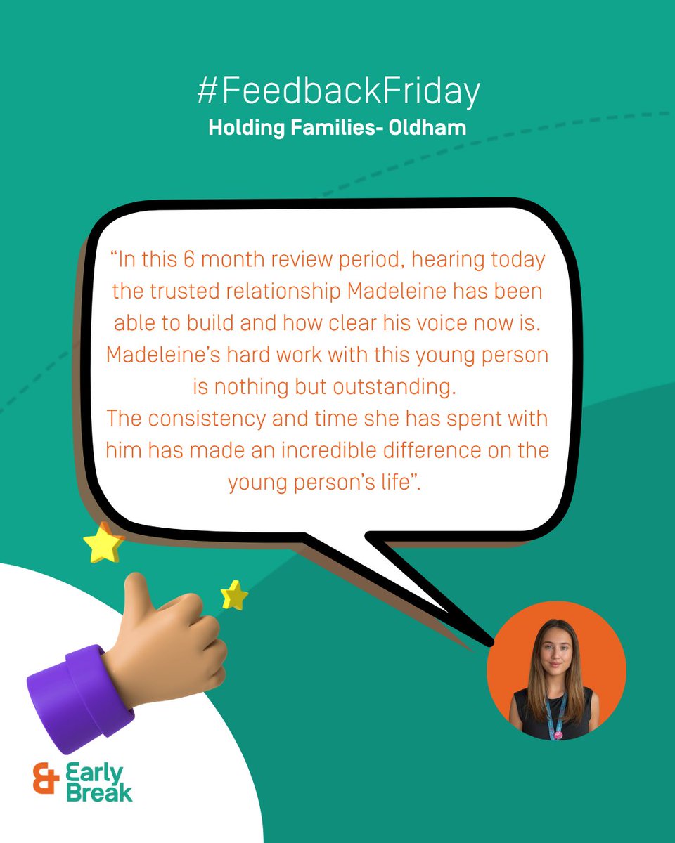 EarlyBreakUK's tweet image. 🌟 Feedback Friday is here for our Oldham staff! 🌟

We truly appreciate our clients' feedback and love hearing about the amazing work being done! 😊 

#FeedBackFriday #Valued #EarlyBreak