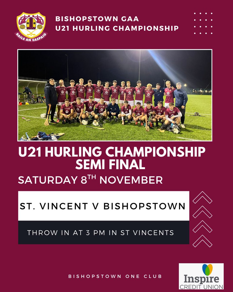 Best of luck to our under 21 hurlers who take on St. Vincent’s tomorrow (Saturday) at 3 p.m. in St. Vincent’s. Please come out and support the team 🇶🇦 #baileabú #oneclub