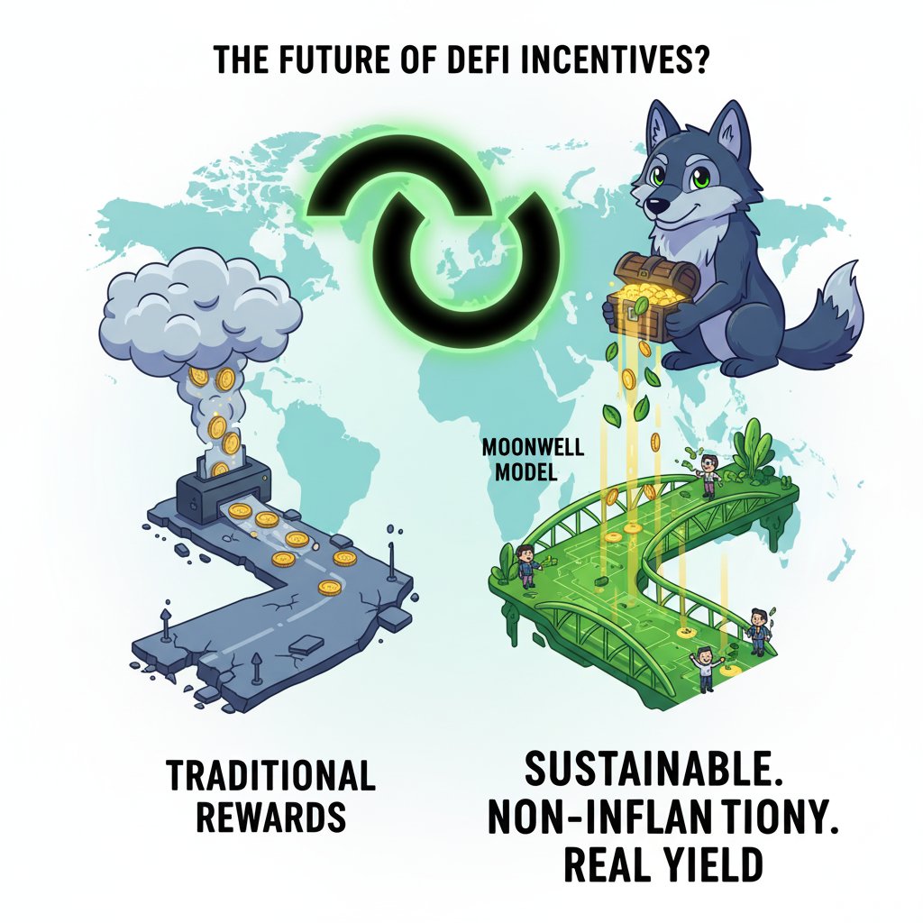 🧵Thread 🧵
The DeFi world is buzzing about sustainable rewards. Moonwell is pioneering a model that moves away from endless token emissions and inflation. Is this the shift we've been waiting for? 🌕