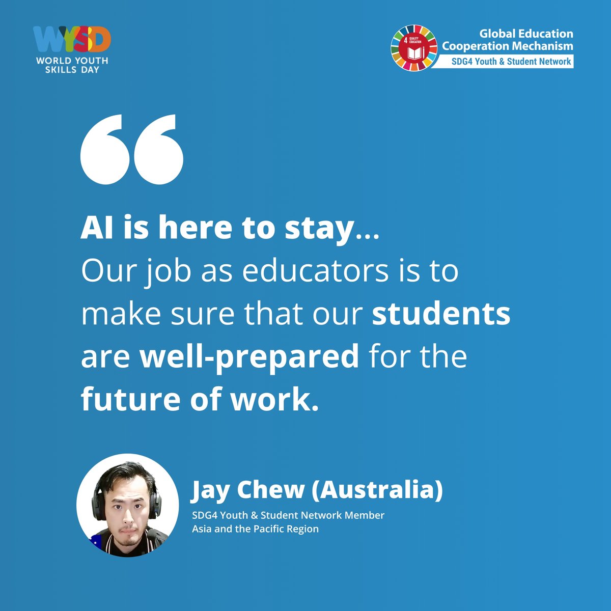 What do educators need to prepare students for the future of work?

<a href="/Jaychewyteach/">Jay Chew 🇦🇺</a> from Australia shares why it’s essential to equip youth with digital and #AI skills for tomorrow’s job market and beyond.

🎥 Learn more from Jay in the full interview:
👉 youtube.com/watch?v=lUIqag…