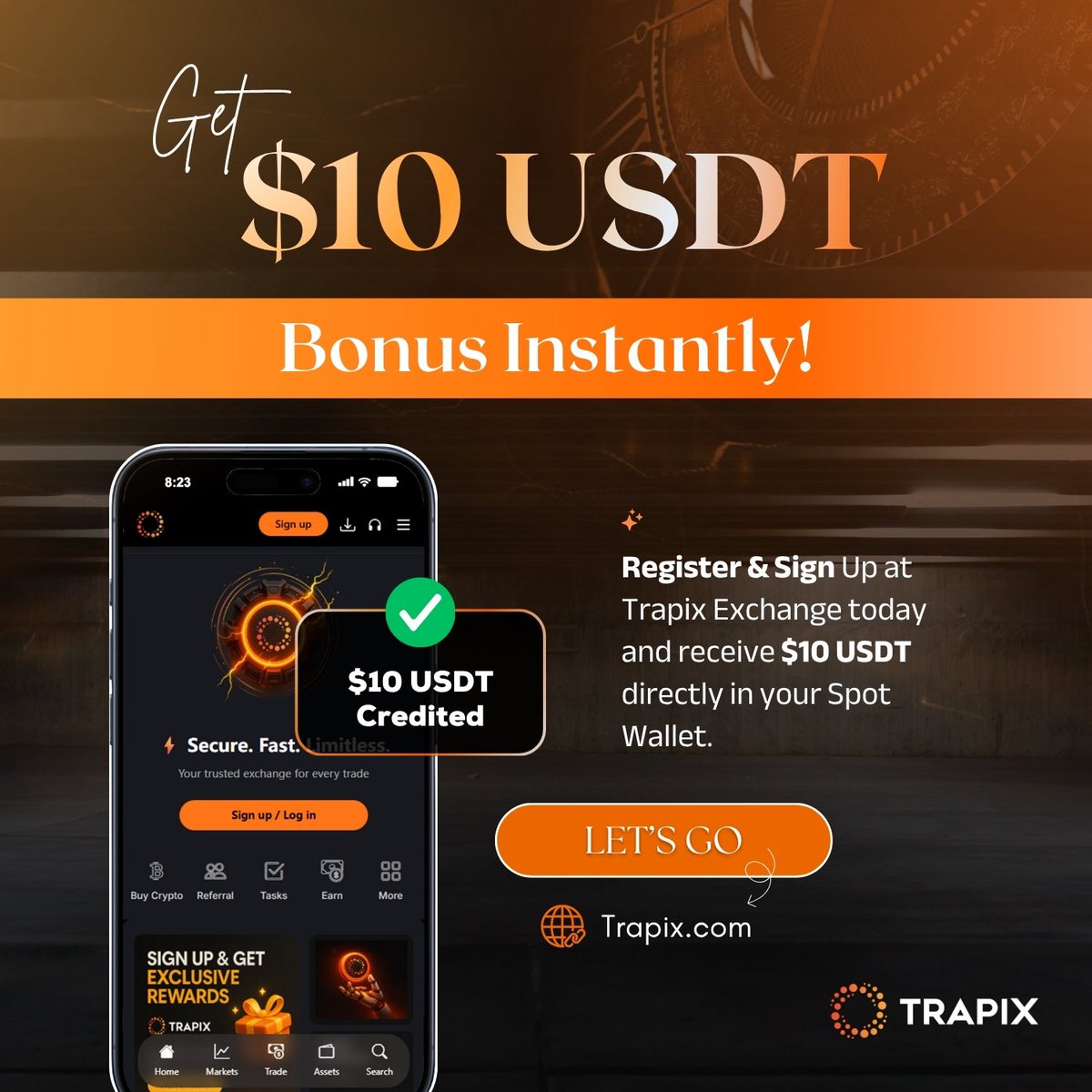 💰 Get $10 USDT Instantly! 🚀
Sign up on Trapix Exchange today and get $10 USDT credited instantly to your Spot Wallet! 🔥

No delay. No catch. Just pure crypto rewards.
Start trading smart — start with Trapix.

👉 Trapix.com

#TrapixExchange #CryptoBonus #USDT