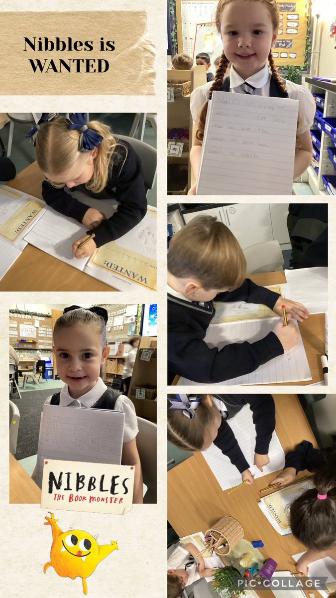 Misswalsh1_'s tweet image. #class12 have created a wanted poster for our monster. We came up with some fantastic adjectives to describe Nibbles. @Year1Monksdown