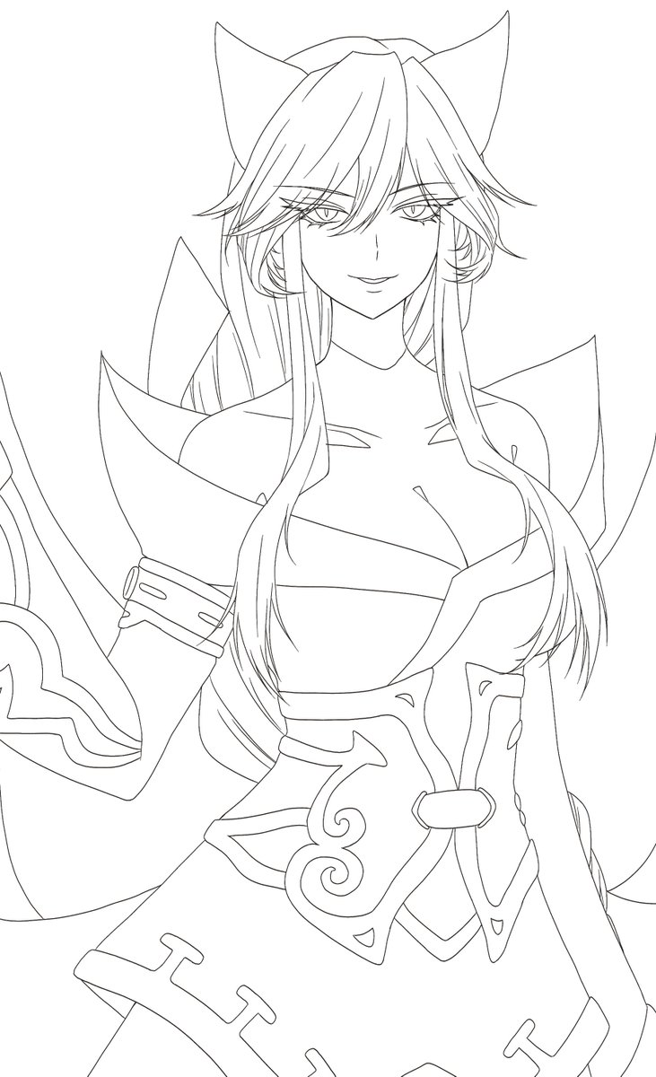 最近ろるをちょこちょこやっててサポートとミッドでがんばってる🙂
これはかわいいアーリちゃんの落書きの線画！