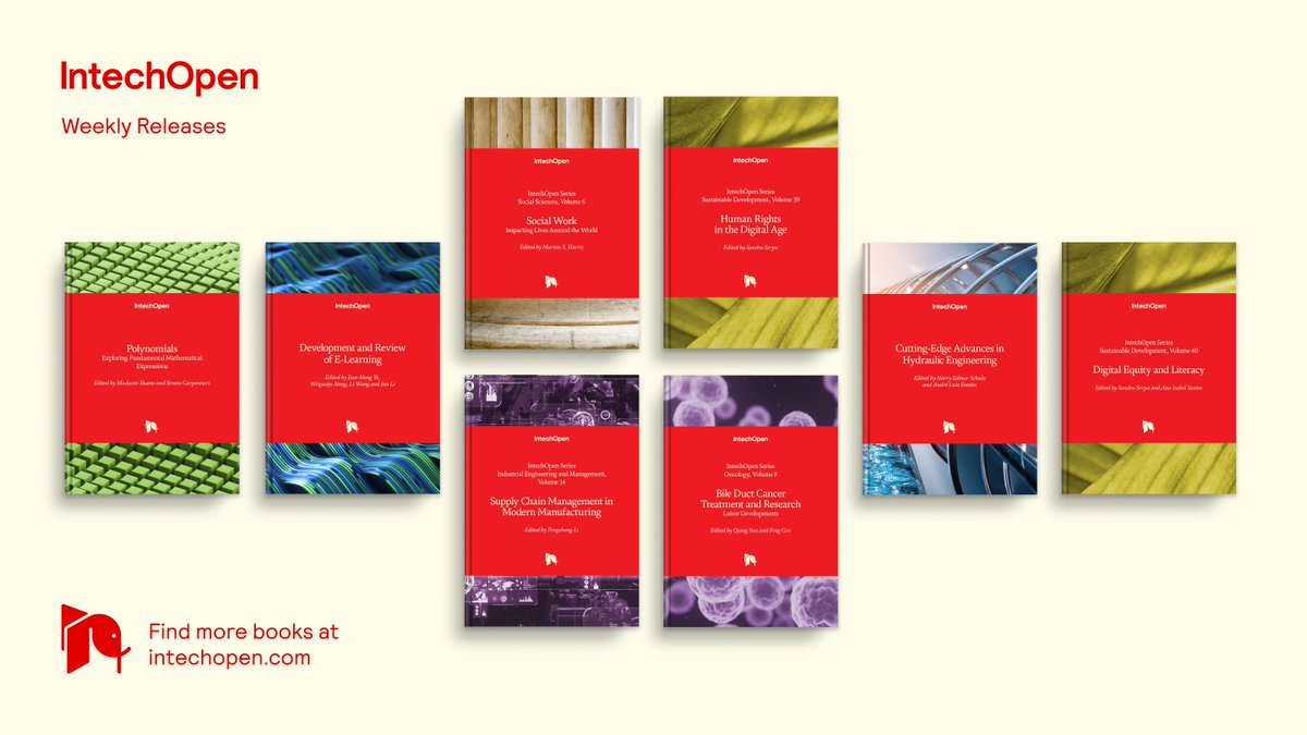 IntechOpen's tweet image. Browse our weekly #OpenAccess book releases and stay informed.