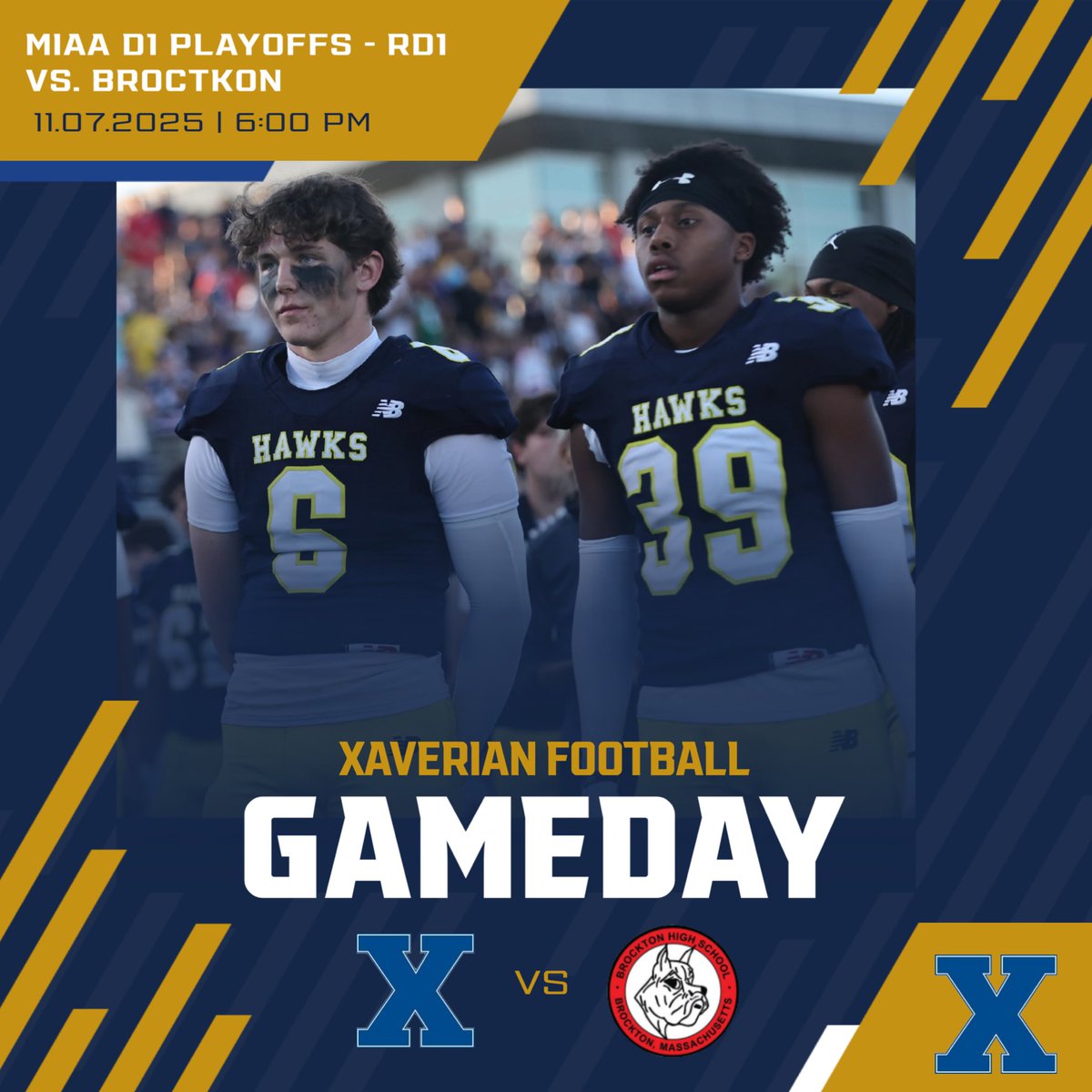 GAME DAY!!

🌟MIAA D1 Playoffs - Round 1

🆚Brockton High School

📍The Hawk Bowl

⏱️6:00PM

#Team60