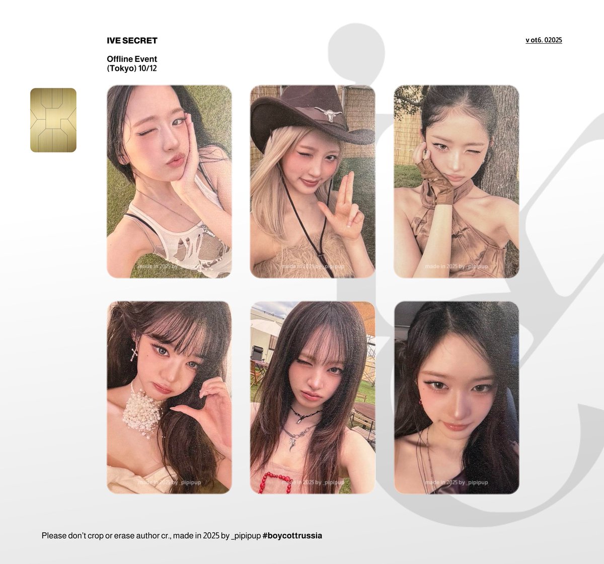 _pipipup's tweet photo. #IVE 'IVE SECRET' Tokyo/Osaka 9/23-9/24 10/12-10/13 (Offline Event) ot6 set PC Template

🔗: https://t.co/TaqLiUwx6r

`please don't crop or erase my credits 💳

#ANYUJIN #GAEUL #REI #JANGWONYOUNG #LIZ #LEESEO https://t.co/Tqvzknj85s