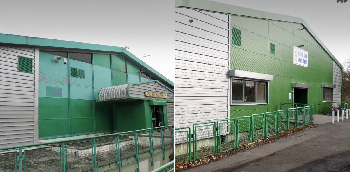 Midas_Cladding's tweet image. Throwback before &amp;amp; after when we completed this project for the extension to Kenton Park Sport Centre

We were appointed by Dunelm Property to supply &amp;amp; fix, a new composite panel insulated cladding system to entire roof envelope and composite panel cladding system to side walls