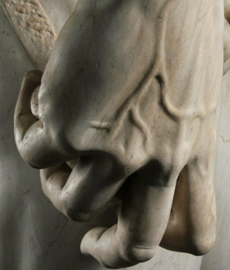 Details of Michelangelo’s masterpiece “David” (1501–1504)