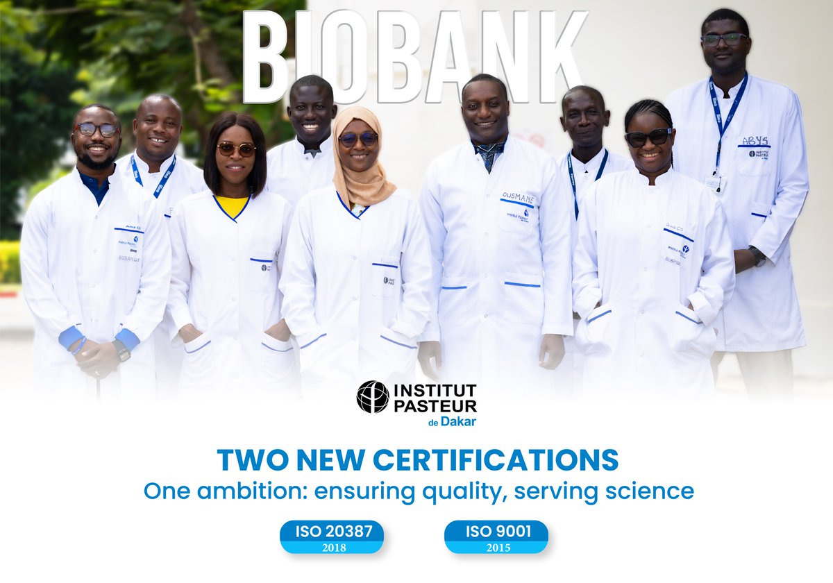 First in Africa! The Biobank of IPD has achieved double ISO 20387:2018 &amp; ISO 9001:2015 certification – a historic milestone! Congrats to the team for their dedication in advancing research &amp; innovation across Africa.

#IPD #Biobank # ISO20387 # ISO9001 # Africa #Research