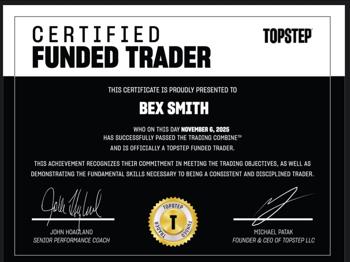 _Bex_Smith's tweet photo. 1/5 Let’s Go 📈

#topstep #TRN https://t.co/ybXeomUJv0