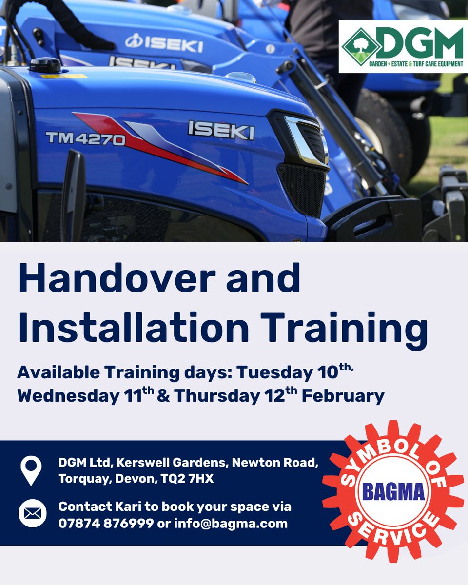 BAGMA_tweets's tweet image. Thinking Ahead to 2026? We’re delighted to share that, following a successful year of delivering our one-day Handover and Installation Training sessions, we’ll be continuing these into 2026!
For more info get in touch with Kari 📞 07874 876999
#Machineinstallations #BAGMATraining