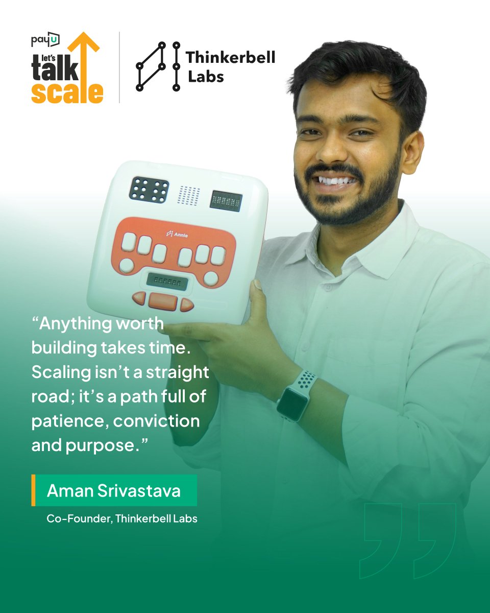 PayUindia's tweet image. “Anything worth building takes time.”

Aman Srivastava, Co-founder @thinkerbelllabs, on scaling with conviction and purpose.

▶️ Watch the full episode on YouTube.

#LetsTalkScale #PayU