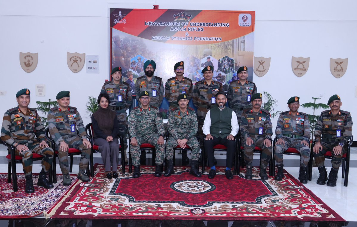 official_dgar's tweet image. ASSAM RIFLES SIGNS MoU WITH RUDRAM DYNAMICS FOUNDATION TO PROMOTE ACADEMIC AND PROFESSIONAL EXCELLENCE
#AssamRifles has entered into a Memorandum of Understanding (MoU) with Rudram Dynamics Foundation (RDF), a not-for-profit organization, to jointly undertake initiatives in the…