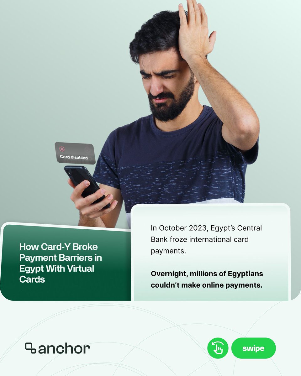 buildwithanchor's tweet image. When Egypt restricted foreign currency card usage, millions suddenly lost access to the digital world.

1/