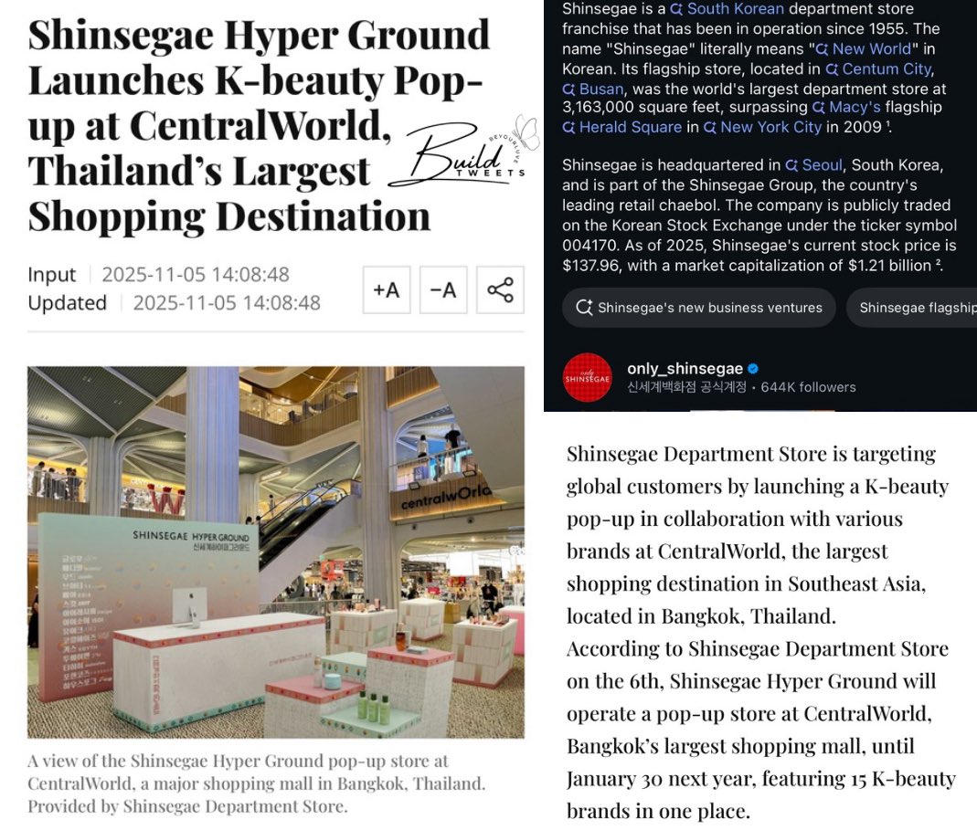 BUILD JAKAPAN BEING THE FACE OF K-Beauty brand 😉 

Our IT BOY 🥰 😎 🆒 

SHINSEGAE CENTRAL WITH BUILD
#SHINSEGAExCentral
#SHINSEGAEHyperGround