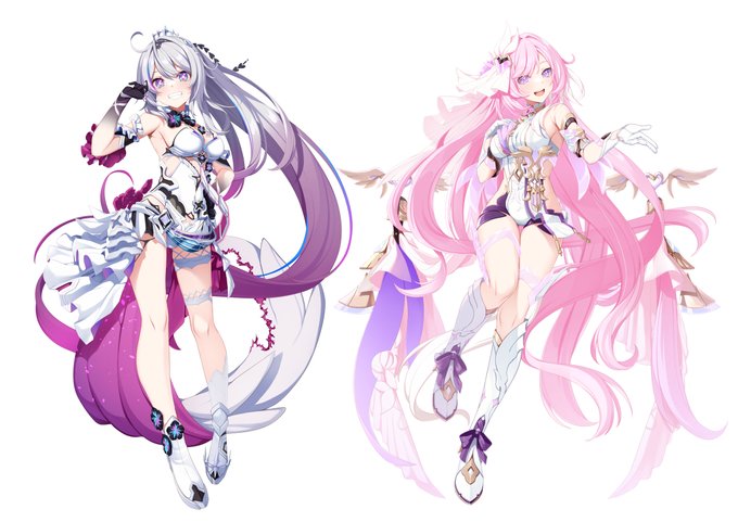 キアナとエリシア並べてこんな感じ 