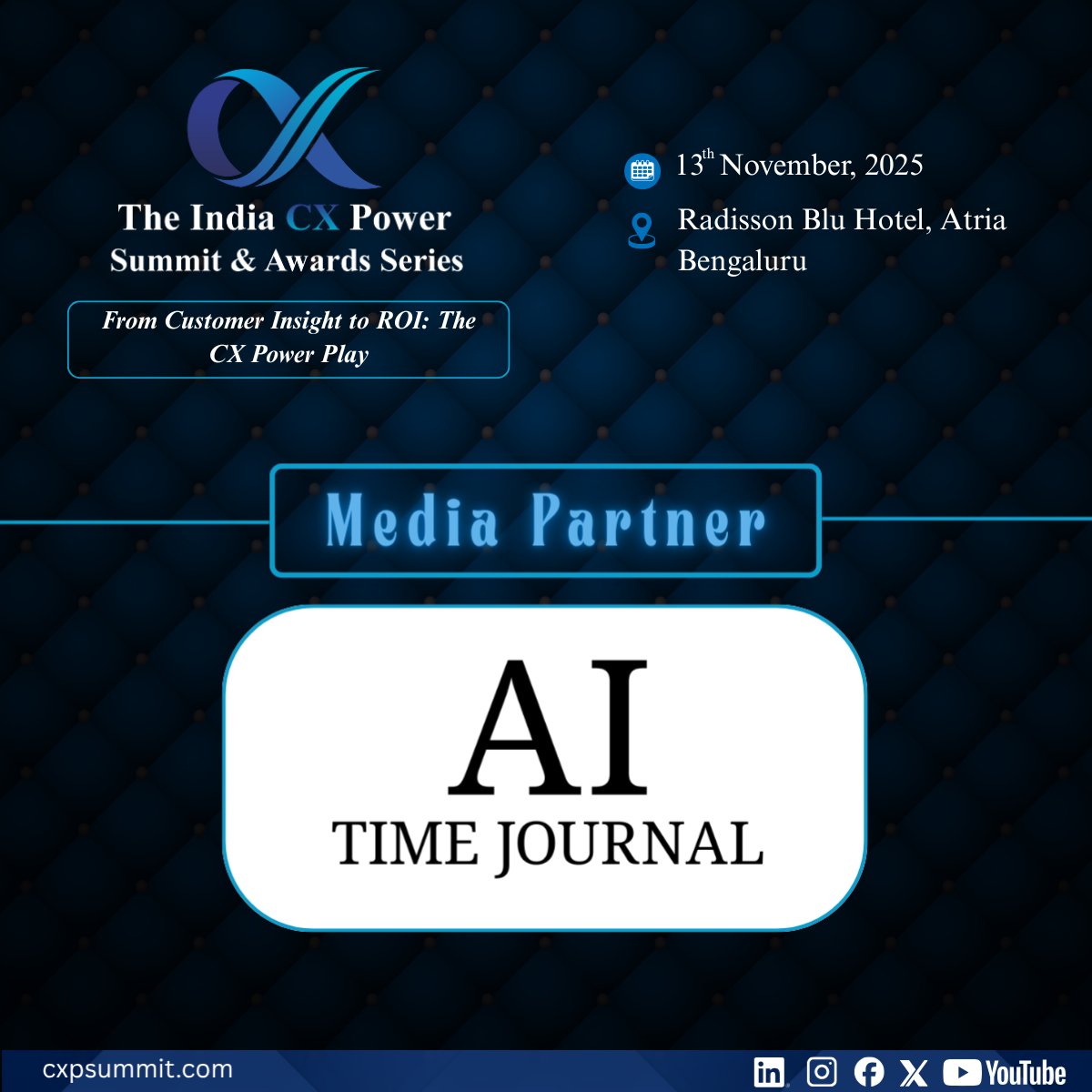 IXG2024's tweet photo. We are delighted to announce that @AITimeJournal has joined us as official Media Partner for The India Power CX Summit & Awards Series in Bengaluru, India.
#influenceexchangegroup #indiacx2025 #mediapartner #aitimejournal #icxpsas2025 https://t.co/11T8Sk2Bzh