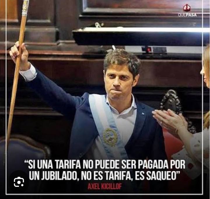 "Si una tarifa no puede ser pagada por un jubilado,no es una tarifa, es una estafa"(Axel Kicillof)🤜!!..
#BuenViernes
#BuenosDías 
#MileiDestruyeArgentina 
#MileiEsHambre 
#HabraConsecuencias