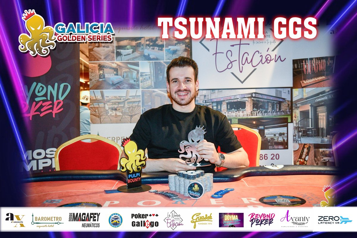 PokerGallego's tweet photo. Un Gran José vence en el TSUNAMI 🌊 GGS y consigue su 🐙pulpo 🎉.
¡Enhorabuena!
Hoy viernes en el @casinoatlantico :
- 20:15 👑 MAIN EVENT GGS 👑
- 20:30 🐙 OCTOPUS GGS 🐙
¿Te vas a perder la fiesta ?
#Poker #Galicia #Pulpos #Para #Todos #Fiesta #Mainevent #Tsunami #festival #party #ALLIN @chakee699 #gran #final
👇👇
https://t.co/vJLrN6vma8