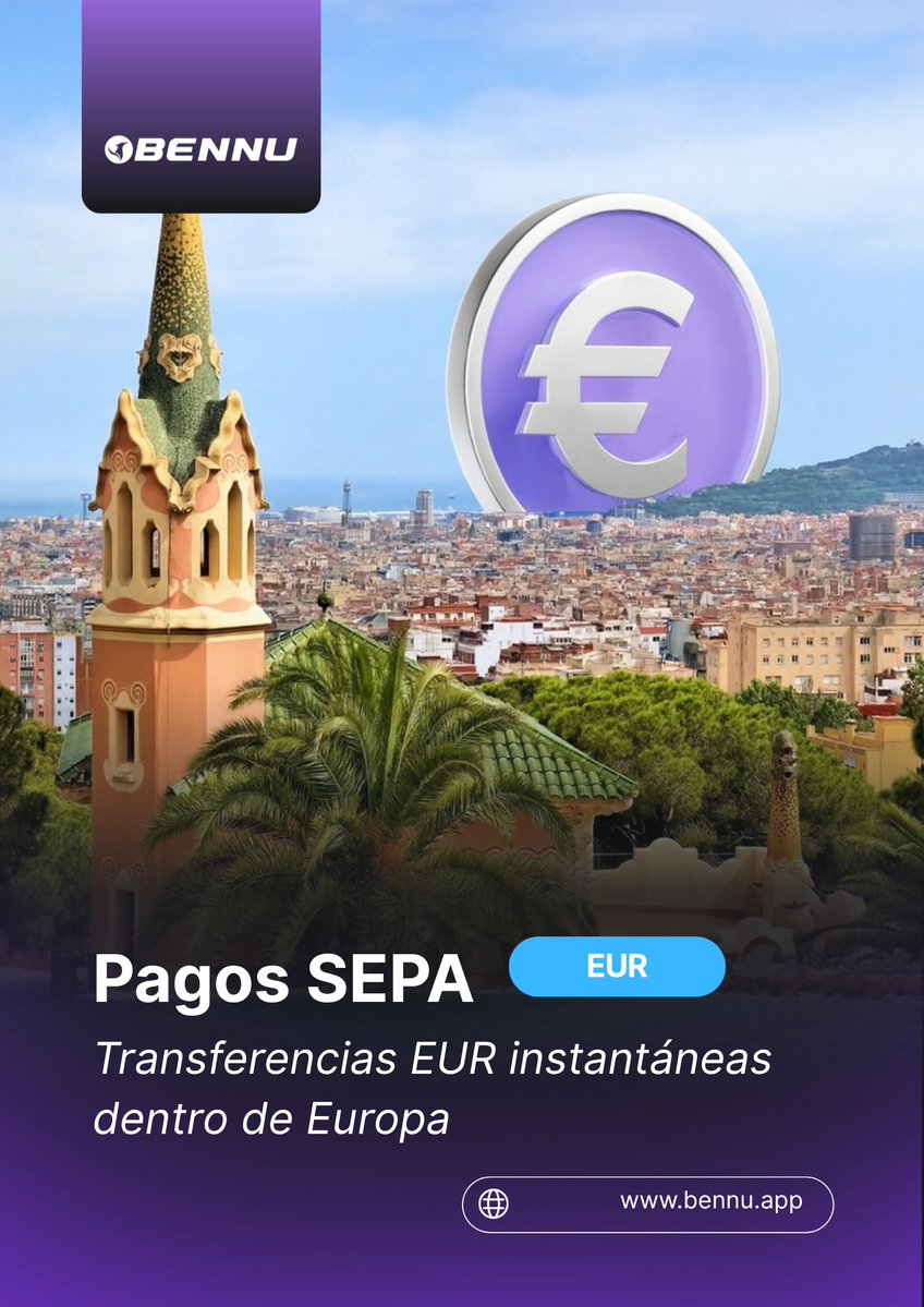 BennuApp's tweet image. 💶 Pagos SEPA ya disponibles en Bennu
Transferencias EUR instantáneas dentro de Europa — rápidas, seguras y sin comisiones ocultas.

Transparencia, eficiencia y confianza — solo con Bennu.

#Bennu #PagosSEPA #CryptoBanking #FinanzasDigitales