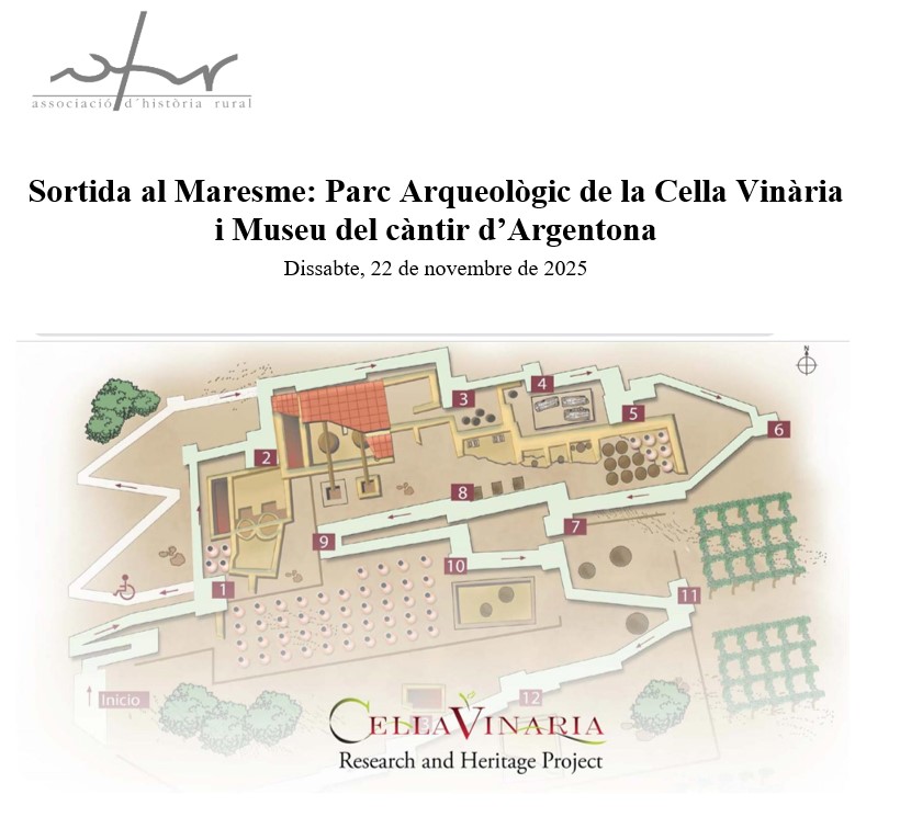 L’Associació Història Rural <a href="/histrural/">Associació Història Rural</a> ha organitzat una sortida a Teià i Argentona pel proper dissabte 22 de novembre.
Una vista al Parc Arqueològic de la Cella Vinària <a href="/VallmoraE/">Vallmora Enoturisme</a> i al <a href="/museudelcantir/">MUSEU DEL CÀNTIR</a> d’Argentona.
Inscripcions fins el 12 de novembre 👉 tuit.cat/W8v2d