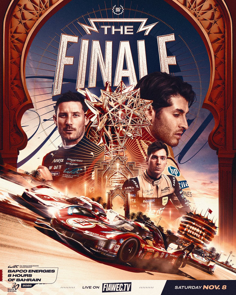 Eyes on the prize.

It's race day in Bahrain for our 2025 season finale 🇧🇭

Who will master the challenges of the desert and emerge a World Champion?

#WEC #8HBahrain <a href="/fia/">FIA</a> <a href="/BAH_Int_Circuit/">Bahrain Int. Circuit</a>