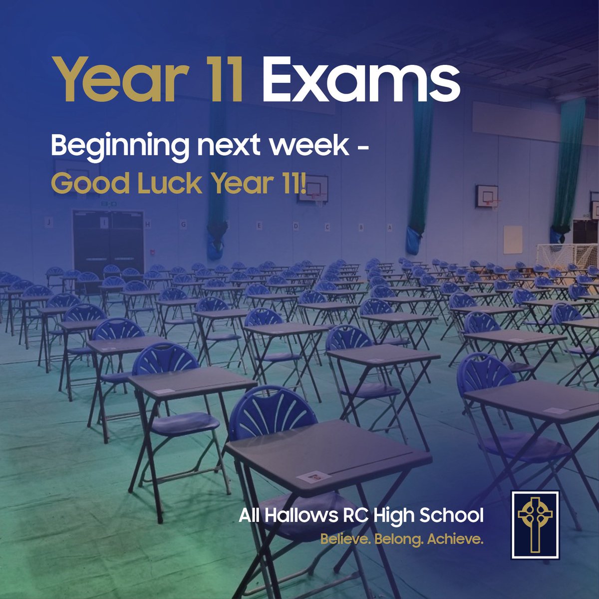 Good luck to all Year 11 students! Check out our website's #exams and guidelines section for the general timetable. #believebelongachieve