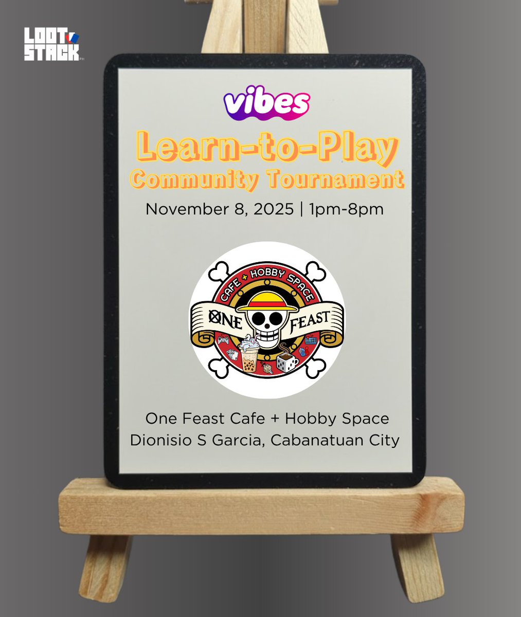 Get ready for some good vibes!
Join us for the Vibes Learn-to-Play and Community Tournament on November 8, 2025, at One Feast Cafe + Hobby Space!
See you there!
Register here: yggpilipinas.link/Vibes