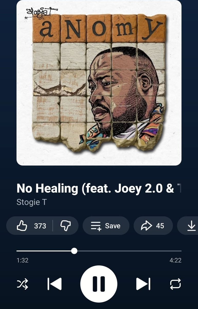 “The way we wired to survive is a higher calling.” — Stogie T 🔥

No Healing ft. Ta Longz is pure poetry in motion. The penmanship on this joint is top tier — this is Anomy at its finest. 🎧✍🏾

#StogieT #TaLongz #NoHealing #Anomy #SAHipHop #Lyricism #HipHop #WordPlay #Masterclass