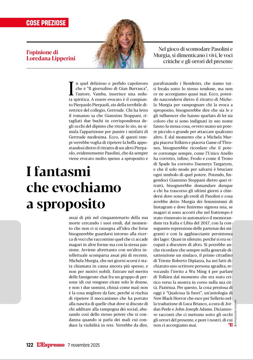 La cosa preziosa di oggi su L'Espresso  è "Qualcosa là fuori", un' antologia di New Black Horror che esce per Sellerio nella traduzione di Luca Briasco, a cura di Jordan Peele e John Joseph Adams.