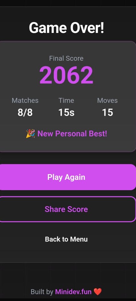 akshit_mokani's tweet image. I just built BasedMatch - the fastest Farcaster memory game ⚡

Flip. Match. Score. Repeat.
Think you can beat me? 👀

🎮 Play now 👉 …ad-4374-aa7a-ff0fe0214bf9.minidev.fun

@minidevfun @0xjenil 
#BasedMatch #Fun @farcaster_xyz