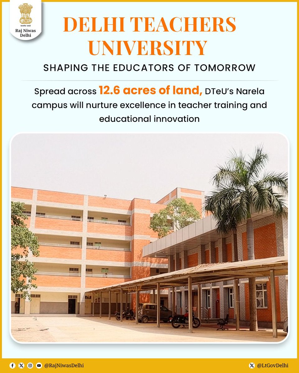 RajNiwasDelhi's tweet image. A new chapter in Delhi’s growth story!
Driven by the vision of Hon’ble LG @LtGovDelhi Shri V.K. Saxena, @official_dda is developing Narela as Delhi’s new Education Hub.  
4 university campuses are coming up over 115 acres of land, which will mark a significant leap towards…