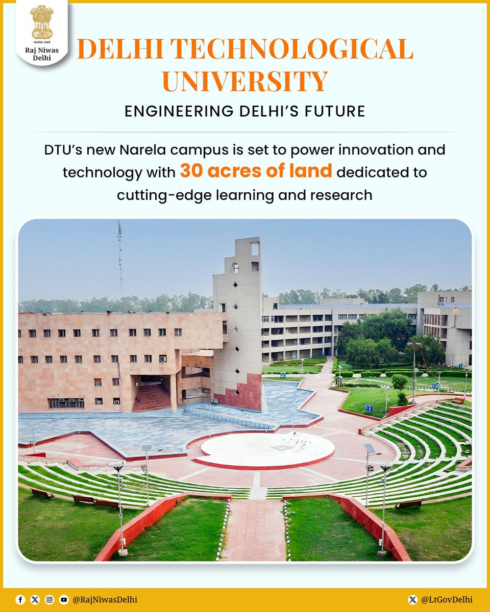RajNiwasDelhi's tweet image. A new chapter in Delhi’s growth story!
Driven by the vision of Hon’ble LG @LtGovDelhi Shri V.K. Saxena, @official_dda is developing Narela as Delhi’s new Education Hub.  
4 university campuses are coming up over 115 acres of land, which will mark a significant leap towards…
