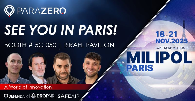 ParaZero Technologies Ltd. to Showcase its Cutting-Edge Anti-Drone Technology at Milipol Paris 2025, the Leading Homeland Security and Safety Event.

Read the full press release&gt;&gt;lnkd.in/ddZ6FJWu

Schedule a meeting at Milipol&gt;&gt; wkf.ms/4mH1Gg9