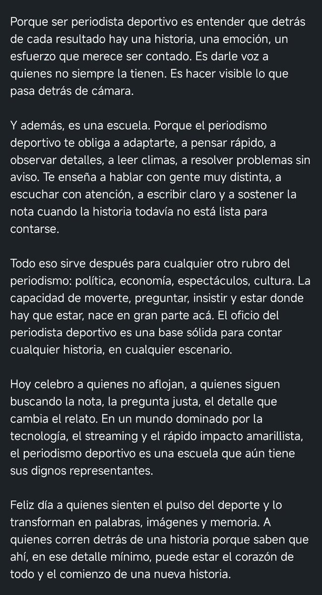 El oficio que empieza en la calle.

Feliz Día del Periodista Deportivo.