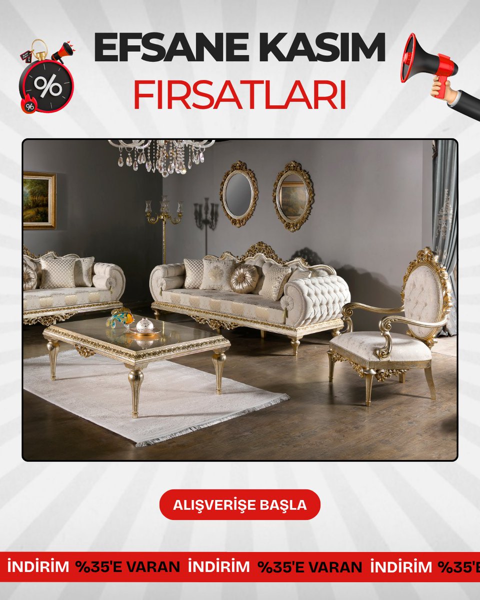 ✨ Kasım İndirimleri Başladı! ✨

Birbirinden şık koltuk takımları, yatak odaları, yemek odaları ve daha fazlası büyük indirimlerle sizleri bekliyor.

Stil sahibi yaşam alanları için sadece Kasım ayı boyunca geçerli mobilya fırsatlarını kaçırmayın. 🛋️