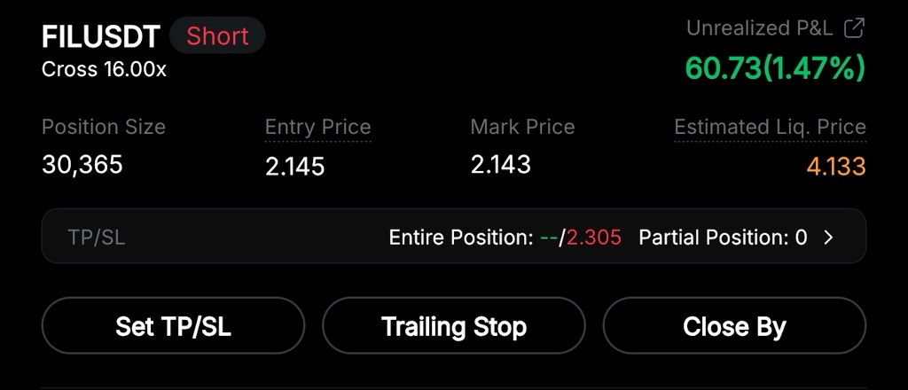 ItsOwlPrints's tweet photo. 🪙 SHORT $FIL here

If this post get 300 retweets I’m sharing chart. https://t.co/Z2VBHwdId8