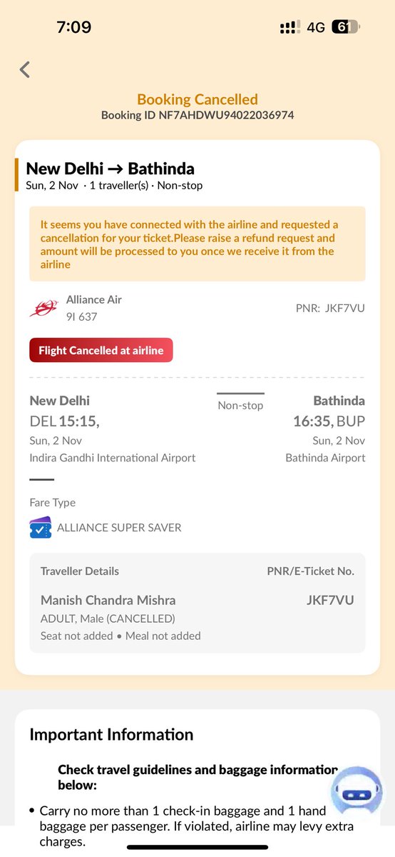 Dear <a href="/airindia/">Air India</a> and <a href="/makemytrip/">MakeMyTrip</a>,
Why should I pay a penalty when the airline cancelled the flight?
I had to book a cab, missed an important meeting, and still ended up paying the price.
What’s my fault here?

#AirIndia #MakeMyTrip #TravelIssues #Refund