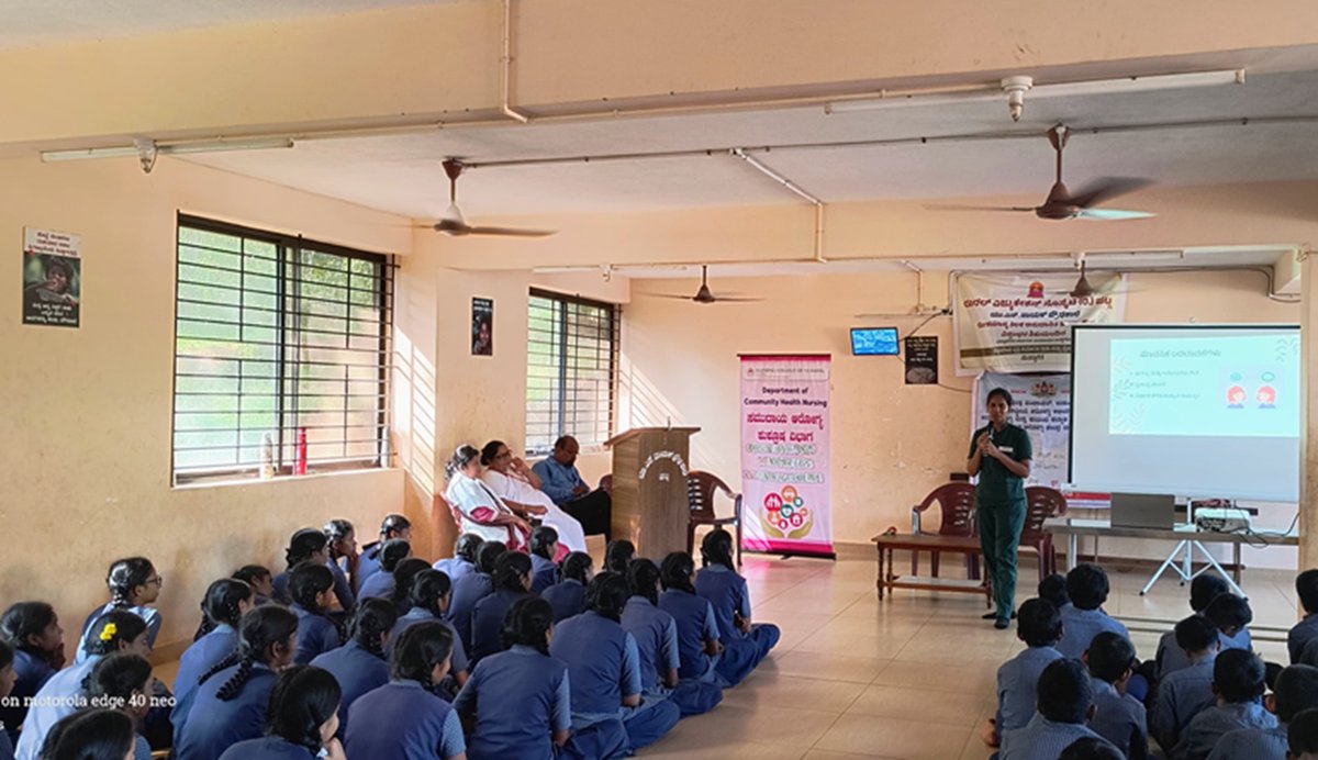 Dept. of Community Health Nursing &amp; II MSc students in collaboration with NSS unit <a href="/MconManipal/">MCON_Manipal</a> <a href="/MAHE_Manipal/">Manipal Academy of Higher Education</a> &amp; PHC, Manipura, conducted a health awareness program on Adolescent Health Problems at US Nayak High School on 07.11.25. A total of 113 students &amp; 8 teachers attended.