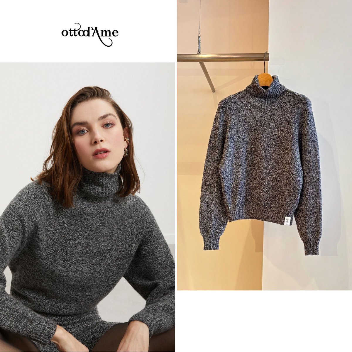 MANOAinter's tweet image. New Arrival🐐ottod‘Ame
黒グレーmixのメランジ感が可愛い！ベーシックなタートルネックセーターも、上質な素材感で日常をアップグレードして。カシミヤ94ウール5ポリウレタン1%のホールガーメント編で、ストレスフリーな着心地にふんわり癒されます🩶
¥64900
#ottodame #turtlenecksweater #cashmere