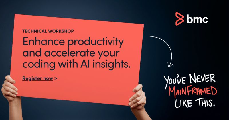 TechForge_Media's tweet image. Discover how BMC AMI DevX enables teams to deliver higher-quality code faster and more efficiently at @BMCSoftware&apos;s technical workshop, Navigating the BMC AMI DevX Platform to Understand Code Faster Using AI, on 12 Nov 2025 at 10am GMT. Register here: tinyurl.com/2p9k9ppu