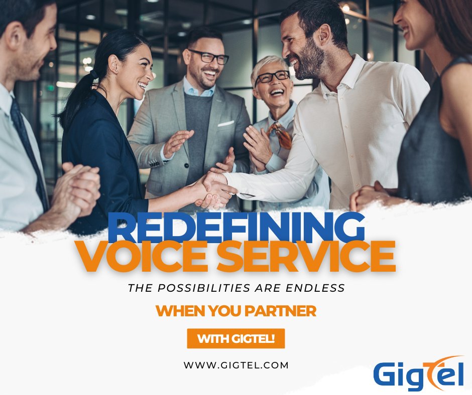 Your voice service shouldn’t sound like everyone else’s.
At GigTel, we’re redefining what communication looks like — reliable, scalable, and built to empower your brand and your customers.

The possibilities? Endless.
The partner you need? GigTel. 
gigtel.com/partners/white…