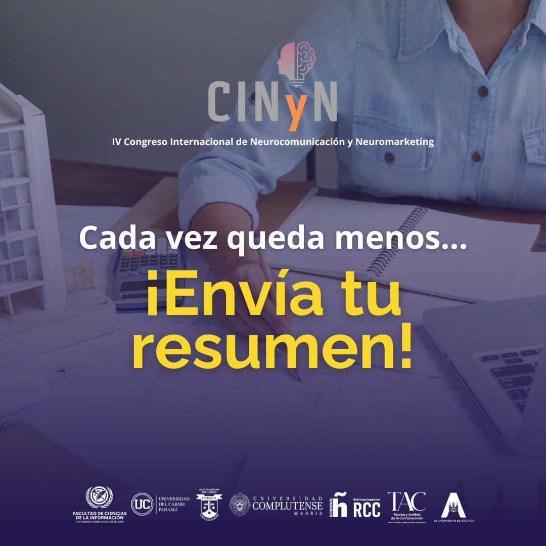 ¡Envía tu resumen! 🧠✨

📅 Fecha límite de envío: 11 de noviembre
🔗 Sube tu resumen aquí 👉 lnkd.in/dQHTYKe2

¡Esperamos tu aporte científico!
 #TAC  #publicidad #comunicacion #consumidor #emociones #conferencia #marketing