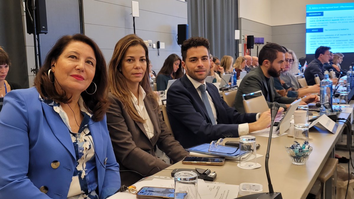 EP_Fisheries's tweet photo. At the #GFCMSession, MEPs @thomasbajada & @nora_junco_eu followed progress on a new fit-for-purpose compliance scheme that guarantees a level playing field for all fleets in #Mediterranean.
@EP_Fisheries Committee Chair @CarmenCrespoPP met w/ GFCM Secretary General @mbernal_GFCM https://t.co/Lxw2dXxzPz
