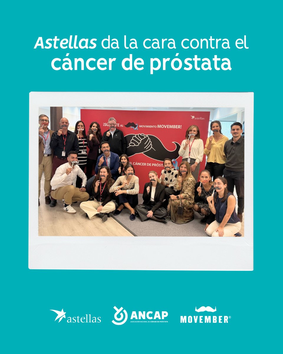 ancap_es's tweet image. 💙 @astellasus da la cara contra el #CáncerDePróstata.

🙌 Junto a Juan Pedro, asociado de ANCAP, el equipo muestra su apoyo a #Movember.

👥 Gracias por visibilizar la #SaludMasculina , la #prevención, y la concienciación.

🧑‍⚕️ Es tu turno. Hazte la prueba.

#DamosLaCara