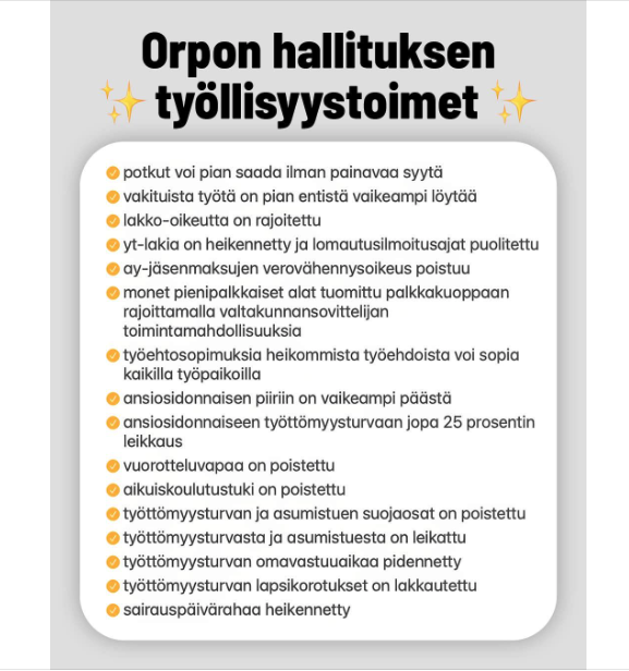 KorhonenMla's tweet photo. Missä viipyy 100 000 työpaikkaa?
#oikeistohallitus #Orpon #Purran #kokoomus #persut 
#työllisyys #työttömyys #suojaosat #Sakset 
#välittäväSuomi? #Toivokotuleekotiin ? https://t.co/ble3UUkHsc