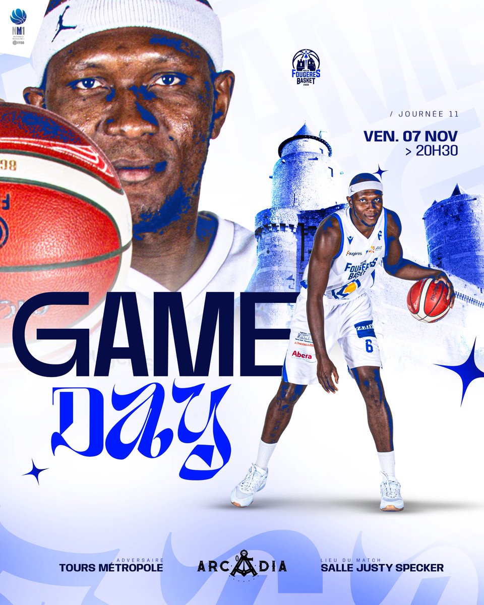𝑮𝑨𝑴𝑬 𝑫𝑨𝒀 ⚔️

ℹ️ NM1 | J11 🆚 <a href="/tmb_toursbasket/">Tours Métropole Basket</a> 

Réception de Tours pour le premier match de novembre à la maison ! 🏠🔥

📺 Live match > YouTube LSEI TV
📲 Live score en story Instagram

👉🏼 Présenté par l’Arcadia Fougères